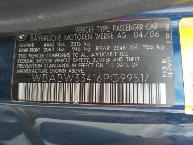Photo 10 from auction – 2006 BMW 325 CI with VIN WBABW33416PG99517