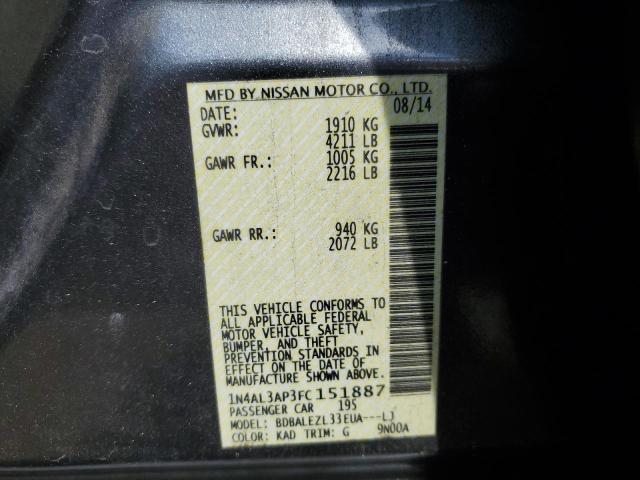 Photo 10 from auction – 2015 NISSAN ALTIMA 2.5 with VIN 1N4AL3AP3FC151887