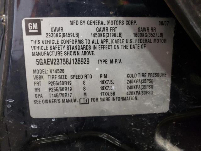 Photo 10 from auction – 2008 BUICK ENCLAVE CX with VIN 5GAEV23758J135929