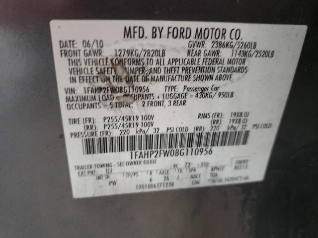 Photo 10 from auction – 2011 FORD TAURUS LIM with VIN 1FAHP2FW0BG110956