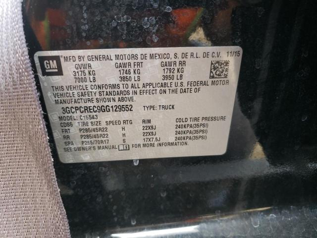 Photo 10 from auction – 2016 CHEVROLET SILVERADO with VIN 3GCPCREC9GG129552