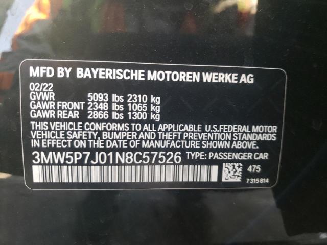 Photo 10 from auction – 2022 BMW 330E with VIN 3MW5P7J01N8C57526