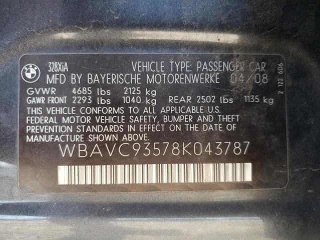 Photo 10 from auction – 2008 BMW 328 XI with VIN WBAVC93578K043787