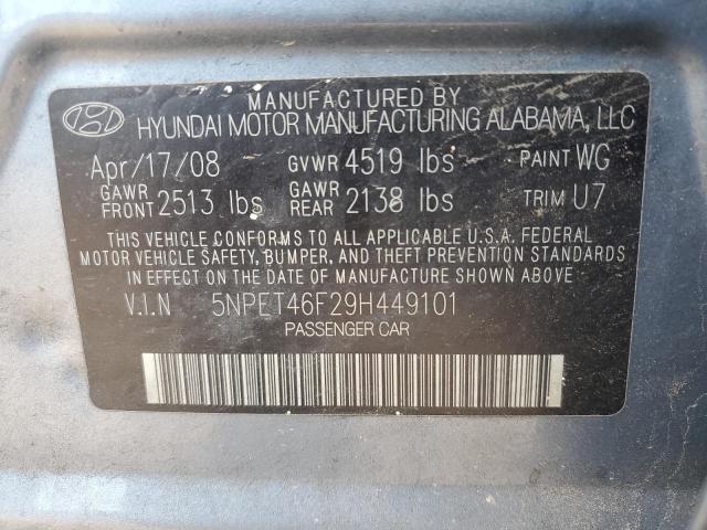 Photo 10 from auction – 2009 HYUNDAI SONATA GLS with VIN 5NPET46F29H449101