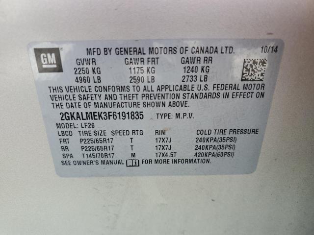 Foto 10 de la subasta – 2015 GMC TERRAIN SL con VIN 2GKALMEK3F6191835