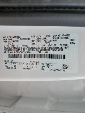 Photo 10 from auction – 2014 FORD ESCAPE SE with VIN 1FMCU0G93EUD52278