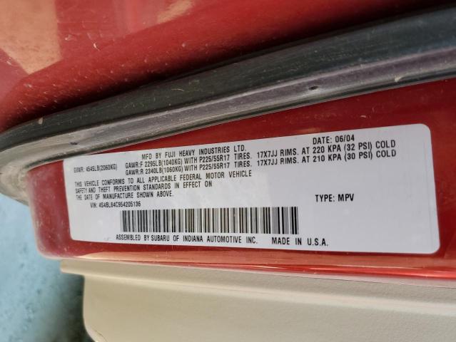 Photo 10 from auction – 2005 SUBARU LEGACY OUT with VIN 4S4BL84C954205136