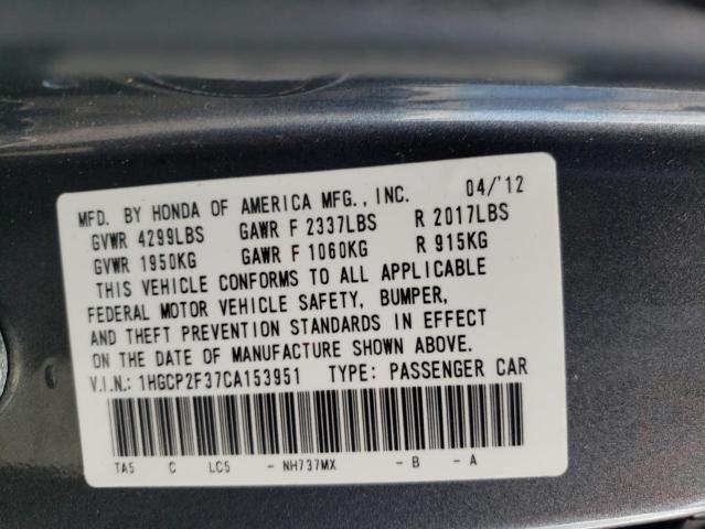 Photo 10 from auction – 2012 HONDA ACCORD LX with VIN 1HGCP2F37CA153951