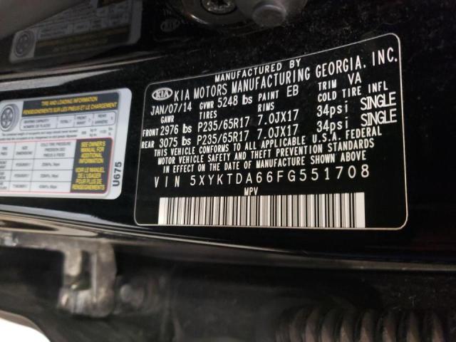 Photo 10 from auction – 2015 KIA SORENTO LX with VIN 5XYKTDA66FG551708