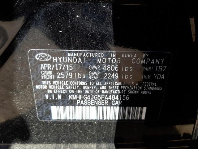 Photo 10 from auction – 2015 HYUNDAI AZERA with VIN KMHFG4JG5FA484156
