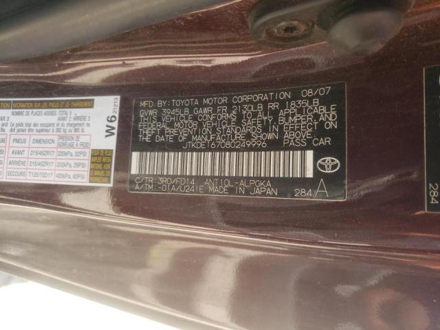 Photo 10 from auction – 2008 SCION TC with VIN JTKDE167080249996