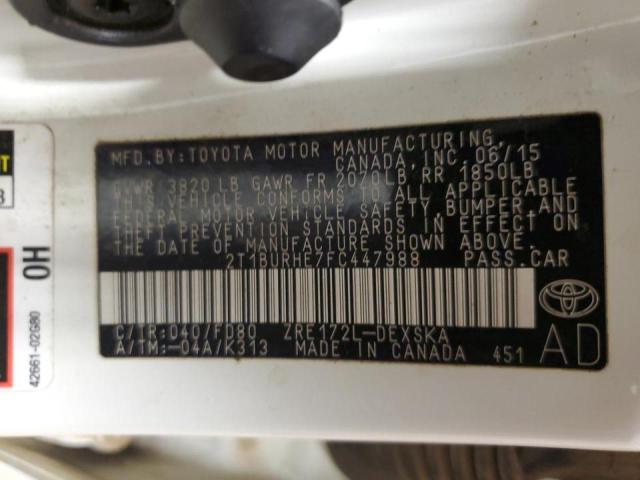 Photo 10 from auction – 2015 TOYOTA COROLLA L with VIN 2T1BURHE7FC447988