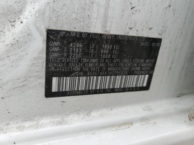 Photo 10 from auction – 2017 SUBARU IMPREZA with VIN 4S3GTAA61H3705978