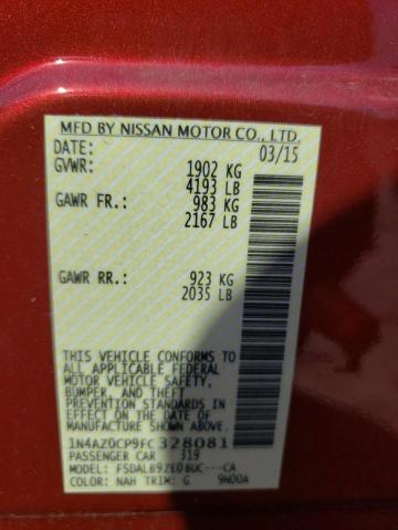Photo 10 from auction – 2015 NISSAN LEAF S with VIN 1N4AZ0CP9FC328081