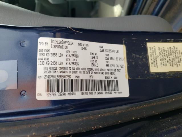 Photo 10 from auction – 2006 CHRYSLER TOWN AND C with VIN 2A4GP54L96R807766