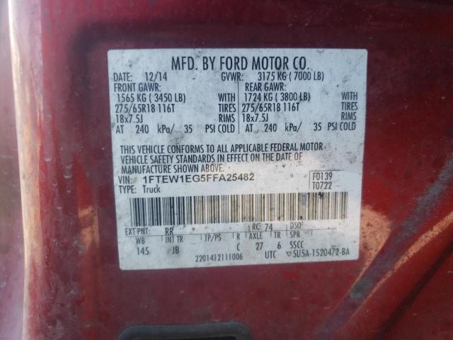 Photo 10 from auction – 2015 FORD F150 SUPER with VIN 1FTEW1EG5FFA25482
