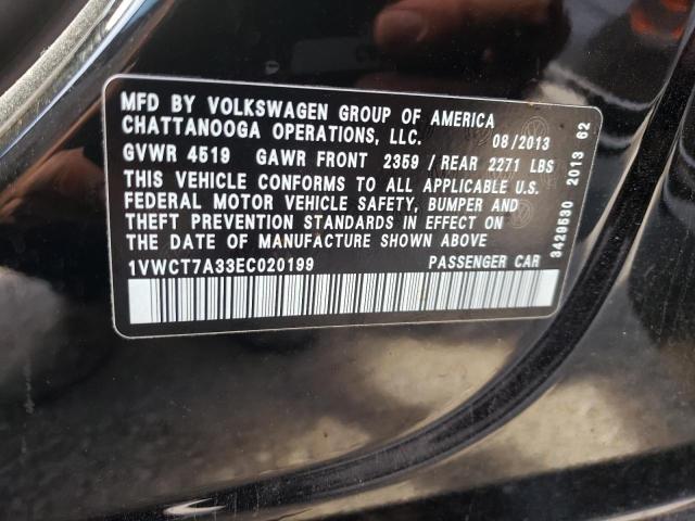 Photo 10 from auction – 2014 VOLKSWAGEN PASSAT SEL with VIN 1VWCT7A33EC020199