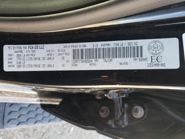 Photo 10 from auction – 2019 RAM 1500 REBEL with VIN 1C6SRFET8KN829240