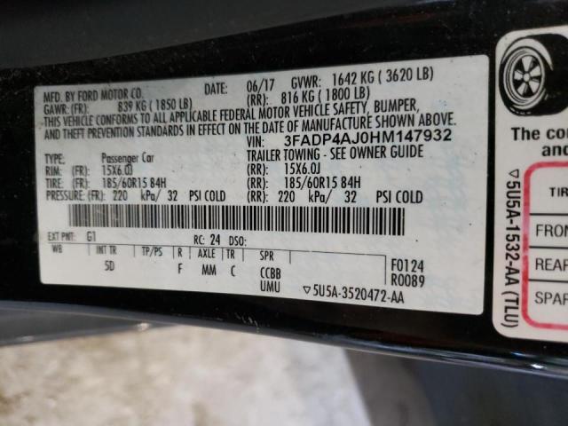 Photo 10 from auction – 2017 FORD FIESTA S with VIN 3FADP4AJ0HM147932