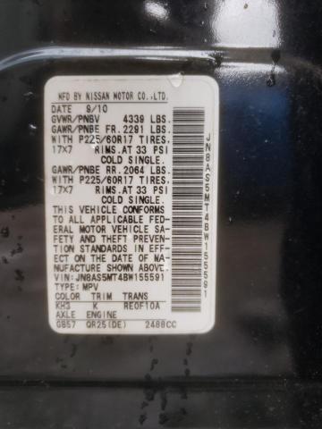Photo 10 from auction – 2011 NISSAN ROGUE S with VIN JN8AS5MT4BW155591
