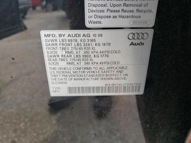 Photo 10 from auction – 2007 AUDI Q7 4.2 QUA with VIN WA1BV74L27D057529