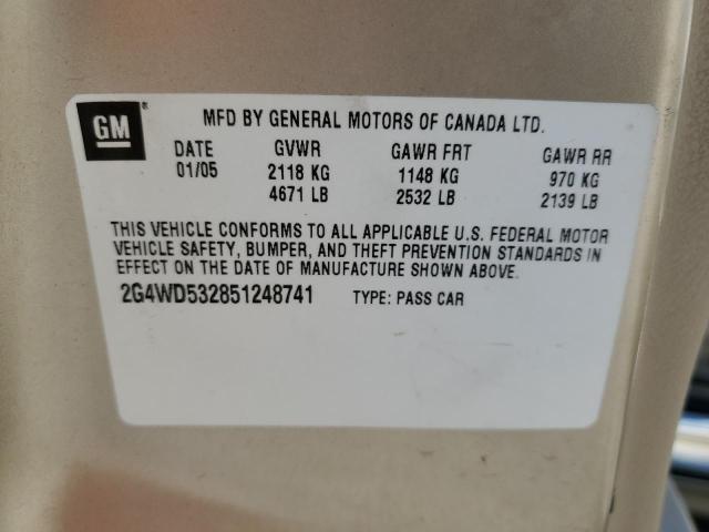 Photo 10 from auction – 2005 BUICK LACROSSE C with VIN 2G4WD532851248741