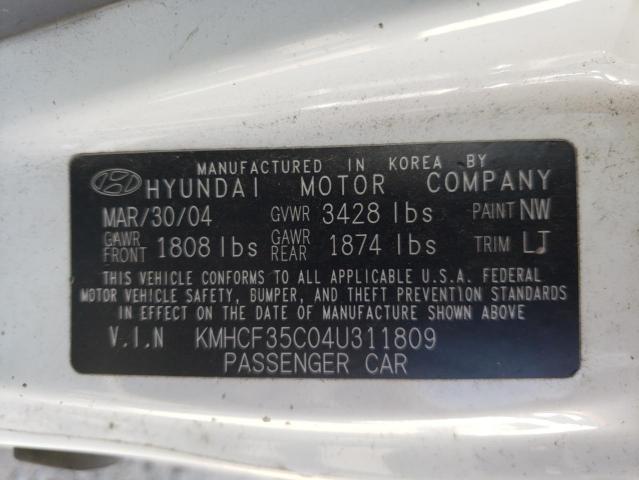 Photo 10 from auction – 2004 HYUNDAI ACCENT L with VIN KMHCF35C04U311809