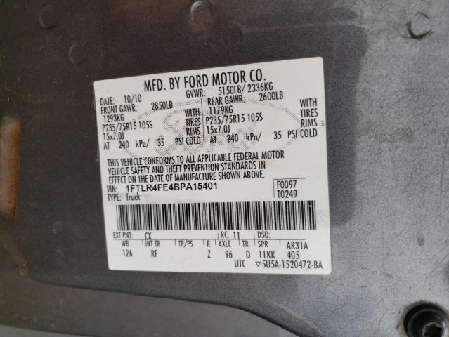 Photo 10 from auction – 2011 FORD RANGER SUP with VIN 1FTLR4FE4BPA15401