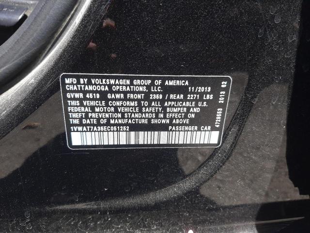 Photo 10 from auction – 2014 VOLKSWAGEN PASSAT S with VIN 1VWAT7A35EC051252