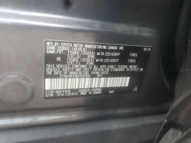 Photo 10 from auction – 2019 TOYOTA RAV4 XLE with VIN 2T3W1RFV3KC032990