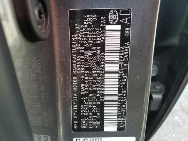 Photo 10 from auction – 2007 TOYOTA COROLLA CE with VIN 2T1BR32E57C799539