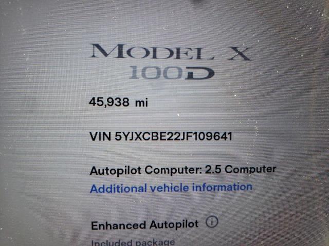 Photo 8 from auction – 2018 TESLA MODEL X with VIN 5YJXCBE22JF109641