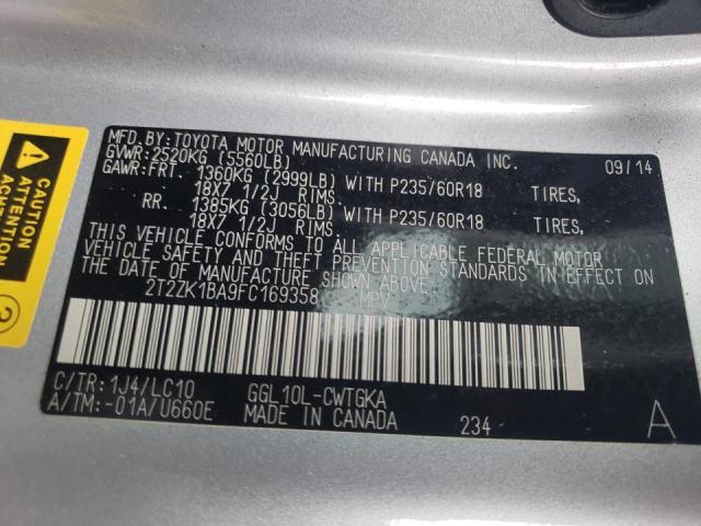 Photo 10 from auction – 2015 LEXUS RX 350 with VIN 2T2ZK1BA9FC169358