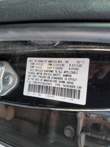 Photo 10 from auction – 2012 HONDA ACCORD LX with VIN 1HGCP2F37CA022633