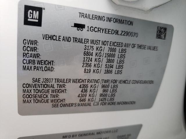 Photo 10 from auction – 2020 CHEVROLET SILVERADO with VIN 1GCRYEED9LZ290070