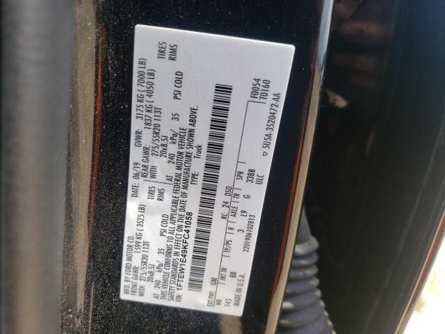 Photo 10 from auction – 2019 FORD F150 SUPER with VIN 1FTEW1E49KFC41058