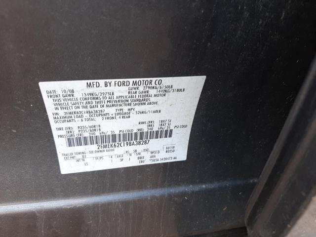 Photo 10 from auction – 2009 FORD FLEX SEL with VIN 2FMEK62C19BA38287