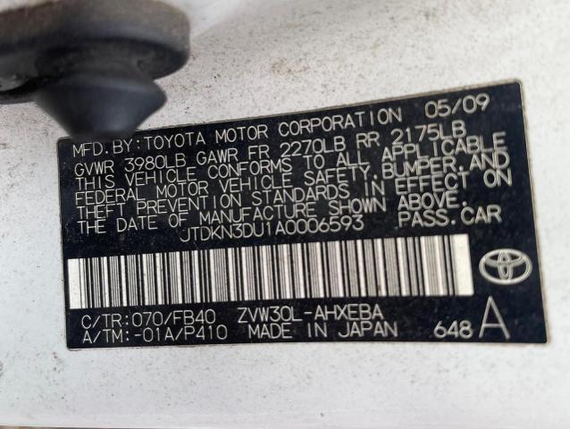 Photo 10 from auction – 2010 TOYOTA PRIUS with VIN JTDKN3DU1A0006593