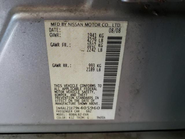 Photo 10 from auction – 2009 NISSAN ALTIMA 2.5 with VIN 1N4AL21E79N405960
