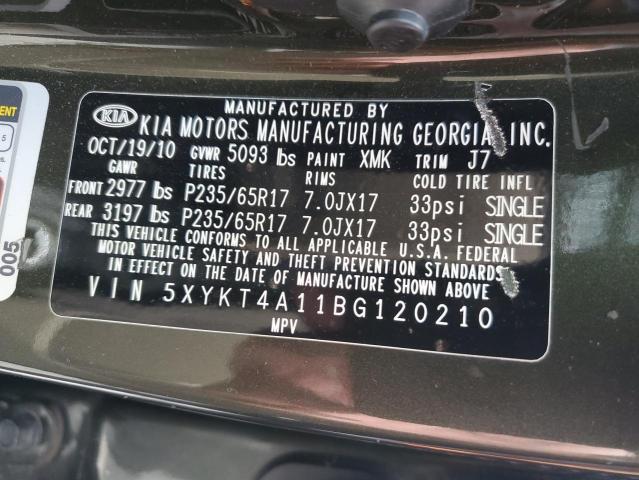 Photo 10 from auction – 2011 KIA SORENTO BA with VIN 5XYKT4A11BG120210