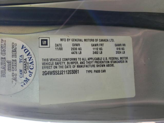 Photo 10 from auction – 2001 BUICK CENTURY CU with VIN 2G4WS52J211203061