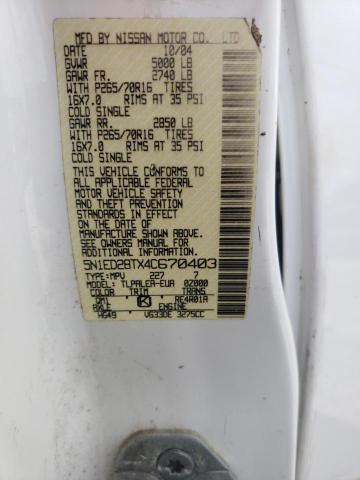 Photo 10 from auction – 2004 NISSAN XTERRA XE with VIN 5N1ED28TX4C670403