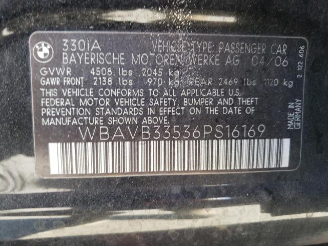 Photo 10 from auction – 2006 BMW 330 I with VIN WBAVB33536PS16169