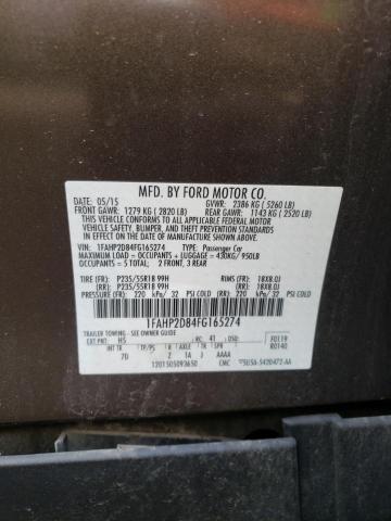 Photo 10 from auction – 2015 FORD TAURUS SE with VIN 1FAHP2D84FG165274