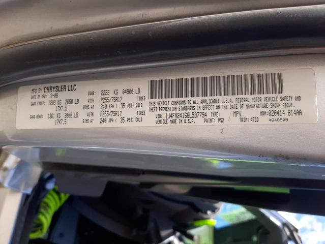 Photo 10 from auction – 2008 JEEP WRANGLER X with VIN 1J4FA24168L597794