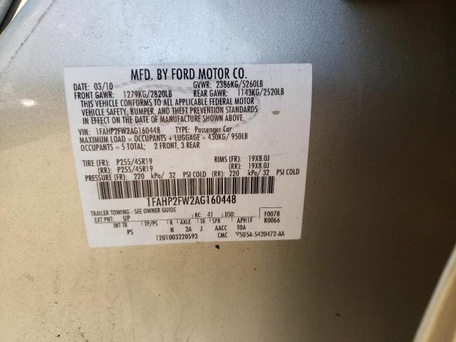 Photo 10 from auction – 2010 FORD TAURUS LIM with VIN 1FAHP2FW2AG160448