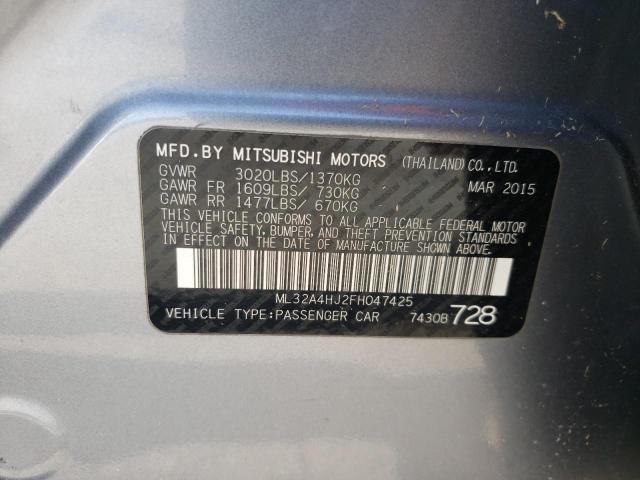 Photo 10 from auction – 2015 MITSUBISHI MIRAGE ES with VIN ML32A4HJ2FH047425