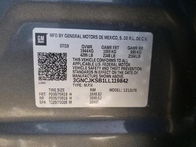 Photo 10 from auction – 2020 CHEVROLET TRAX LS with VIN 3GNCJKSB1LL119842