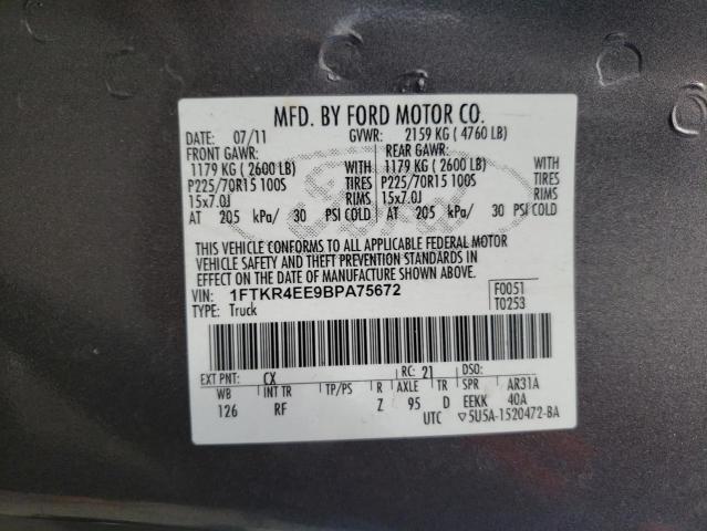 Photo 10 from auction – 2011 FORD RANGER SUP with VIN 1FTKR4EE9BPA75672