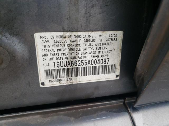 Photo 10 from auction – 2005 ACURA TL with VIN 19UUA66255A004087